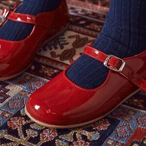La Coqueta Red Patent Girl Mary Jane Shoes